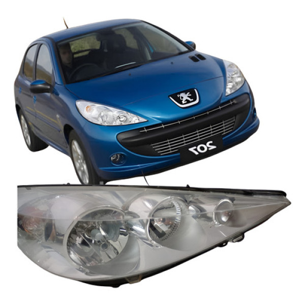 Farol Peugeot 207 25061106 Direito/passageiro Direito