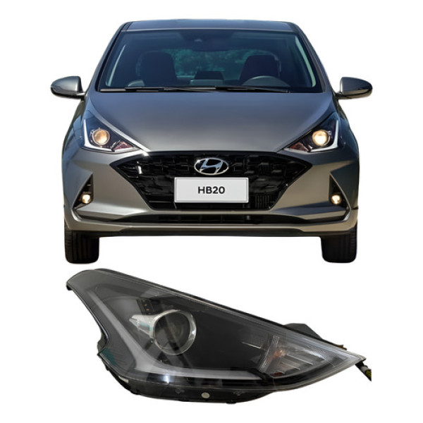 Farol Hyundai Hb20 2020 2021 Led 25110108 Direito
