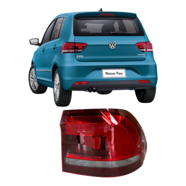 Lanterna Volkswagen Fox 2015 2016 Nova Original L19011651 Direito/passageiro Vermelho