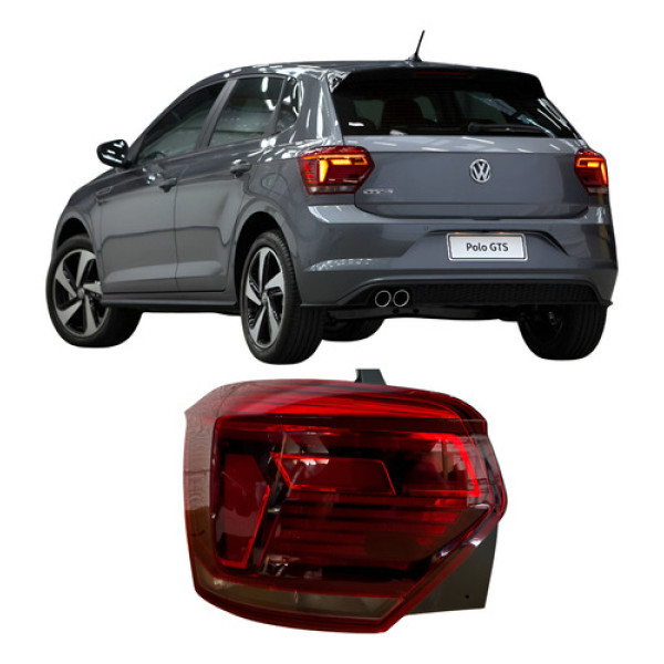 Lanterna Volkswagen Polo Gts 2019 2020 25100402 Vermelho Esquerdo