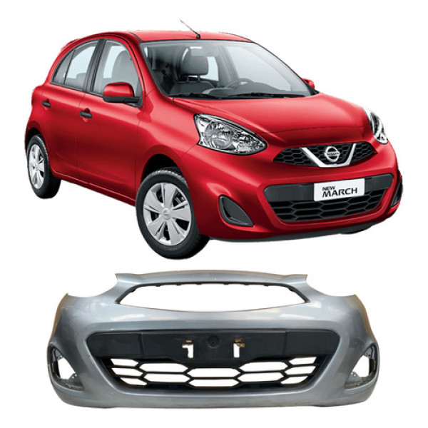 Para Choque Dianteiro Nissan March 2015 2016 26011604 Cinza
