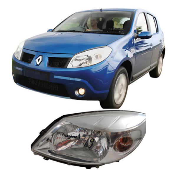 Farol Renault Sandero 2008 2009 2010 25061109 Esquerdo/motorista Esquerdo