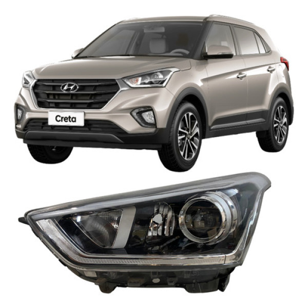 Farol Hyundai Creta Com Projetor Sem Led 2017 26012914 Esquerdo/motorista