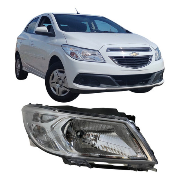Farol Chevrolet Onix 2012 A 2015 Cromado 25112612 Direito