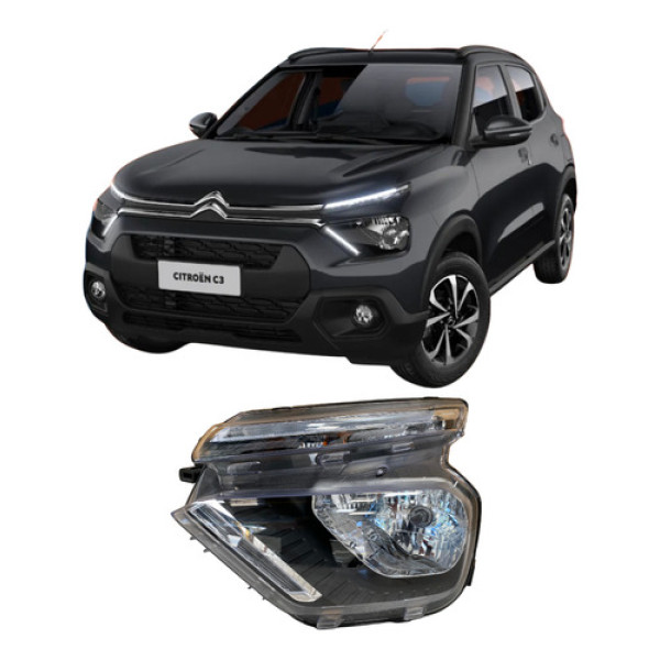 Farol Citroen C3 Led 2022 2023 2024 25121111 Esquerdo