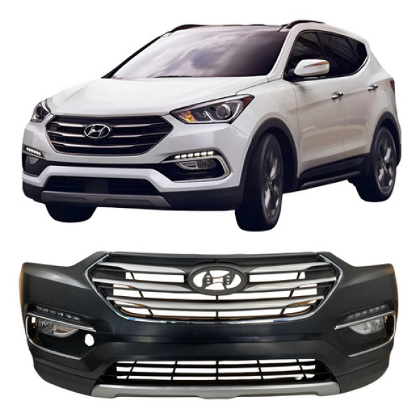 Para Choque Dianteiro Hyundai Santa Fé 2016 Á 2019 Novo Preto