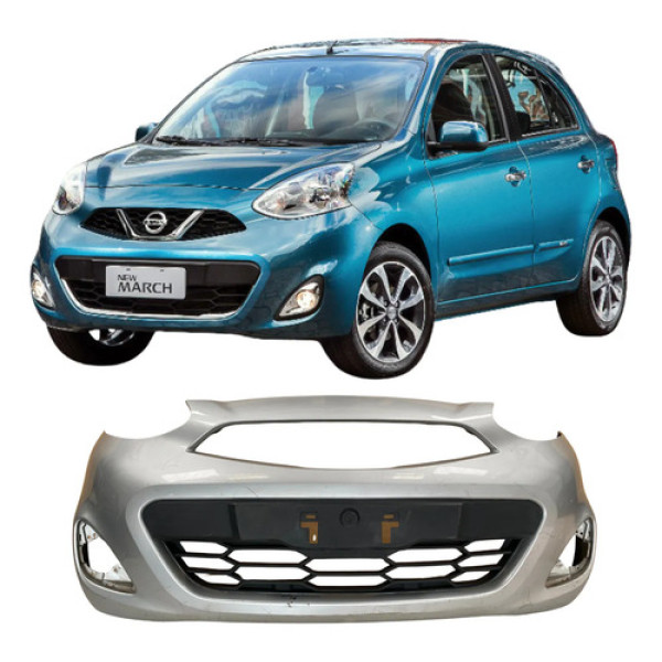 Para Choque Dianteiro Nissan March 2015 A 2020 26032501 Cinza