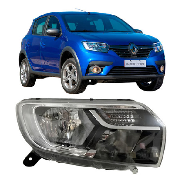 Farol Renault Sandero 2020 2021 Led 25081301 Direito