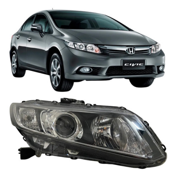 Farol Honda Civic 2013 2014 2015 26040702 Direito/passageiro